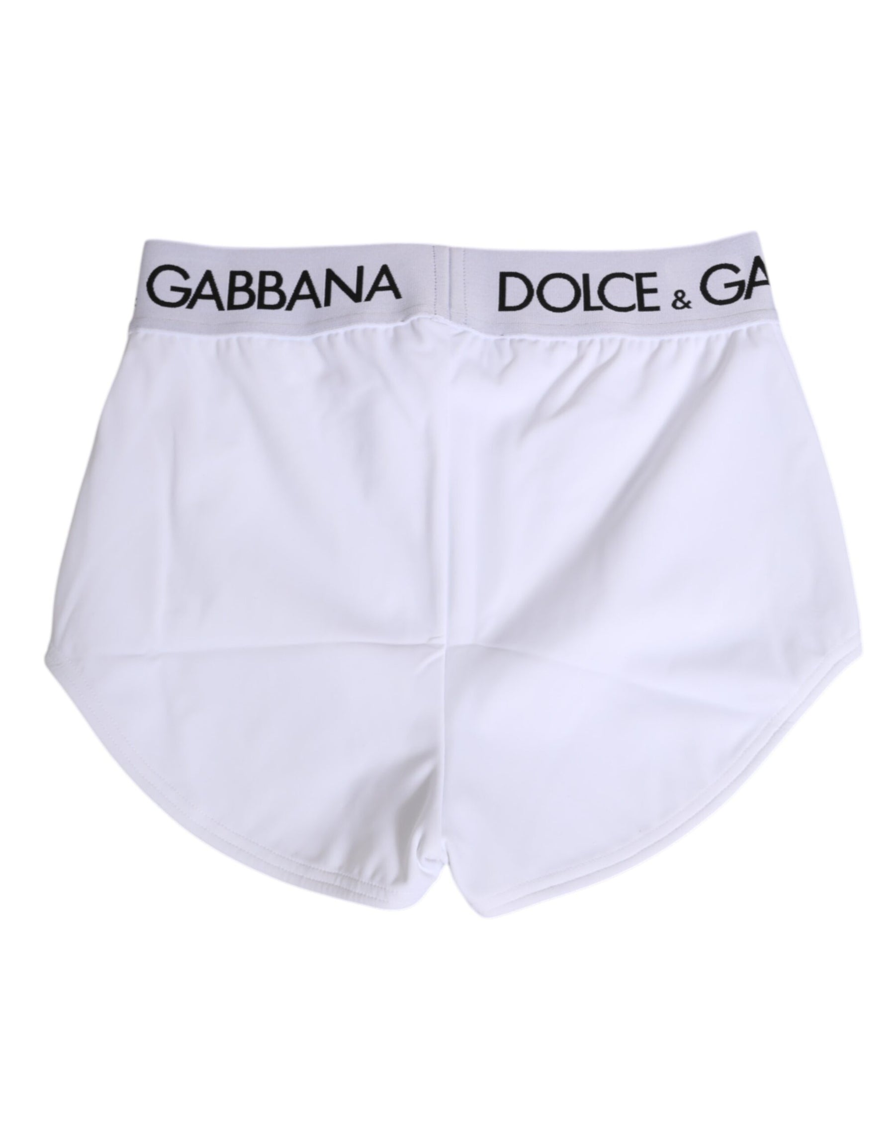 Dolce & Gabbana Weiße Nylon-Logo-Bund-Shorts Unterwäsche