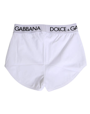 Dolce & Gabbana Weiße Nylon-Logo-Bund-Shorts Unterwäsche
