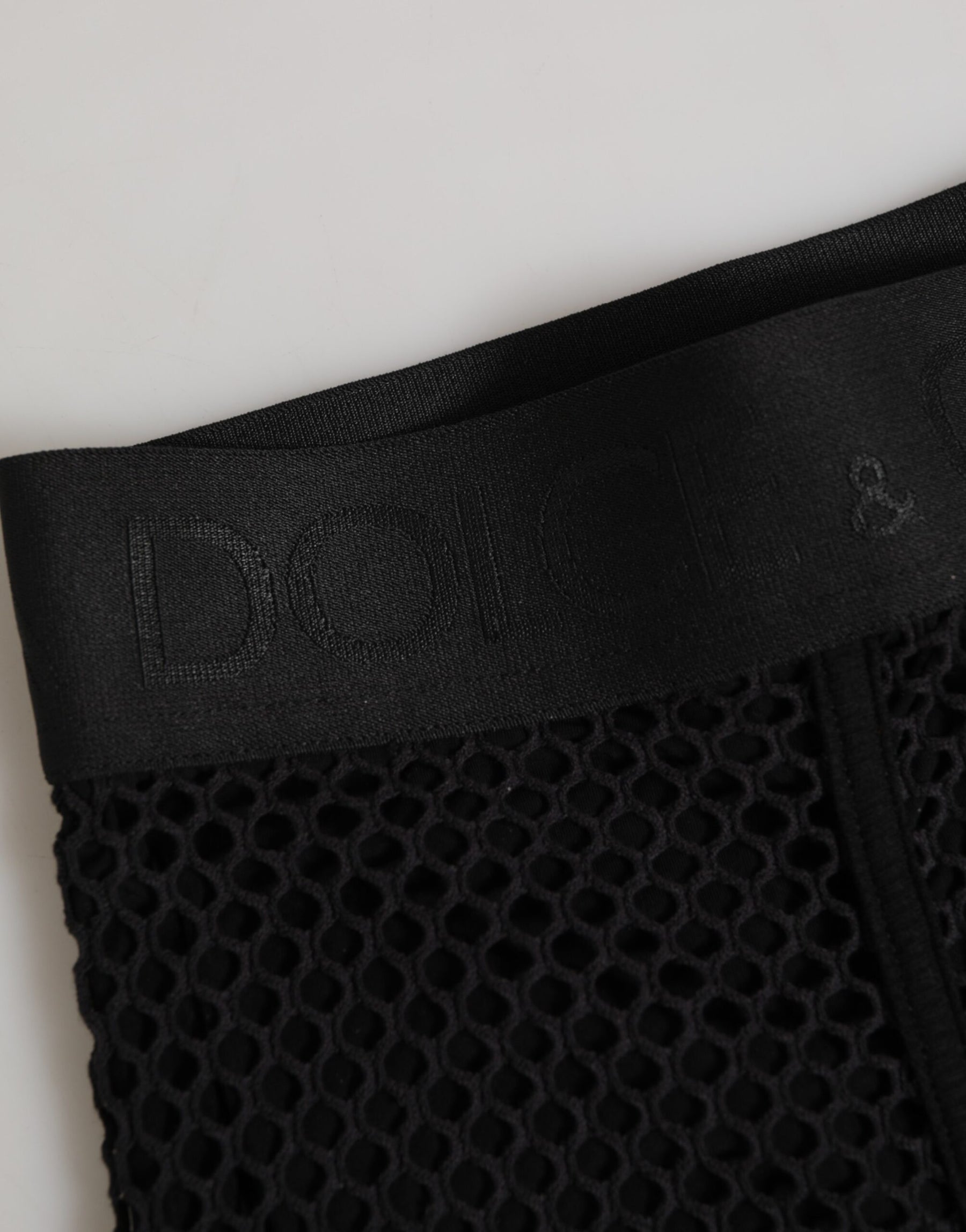 Dolce & Gabbana Schwarze Baumwoll-Logo-Shorts Midi-Hose Unterwäsche