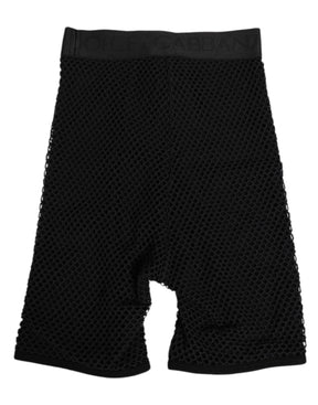 Dolce & Gabbana Schwarze Baumwoll-Logo-Shorts Midi-Hose Unterwäsche