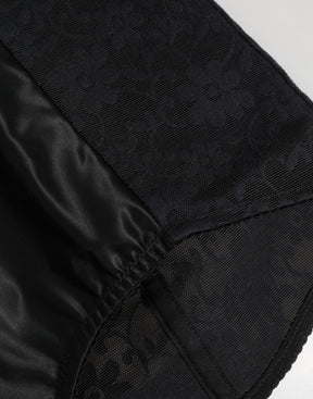Dolce & Gabbana Schwarze Nylon High Waist Short Panty Unterwäsche