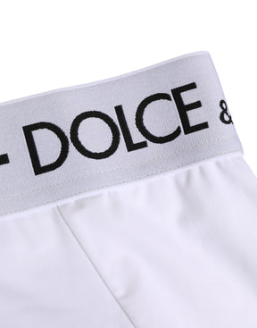 Dolce & Gabbana Weißes Nylon-Logo-Bundhöschen Unterwäsche