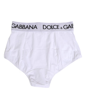 Dolce & Gabbana Weißes Nylon-Logo-Bundhöschen Unterwäsche