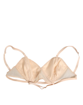Dolce & Gabbana Beige Nylon Triangel Soft Cup Büstenhalter Unterwäsche