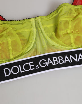 Dolce & Gabbana Grüner Nylon Soft Cup Balconnet BH Unterwäsche