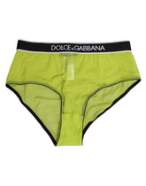 Dolce & Gabbana Grüner Nylon-Logo-Bund-Slip Unterwäsche