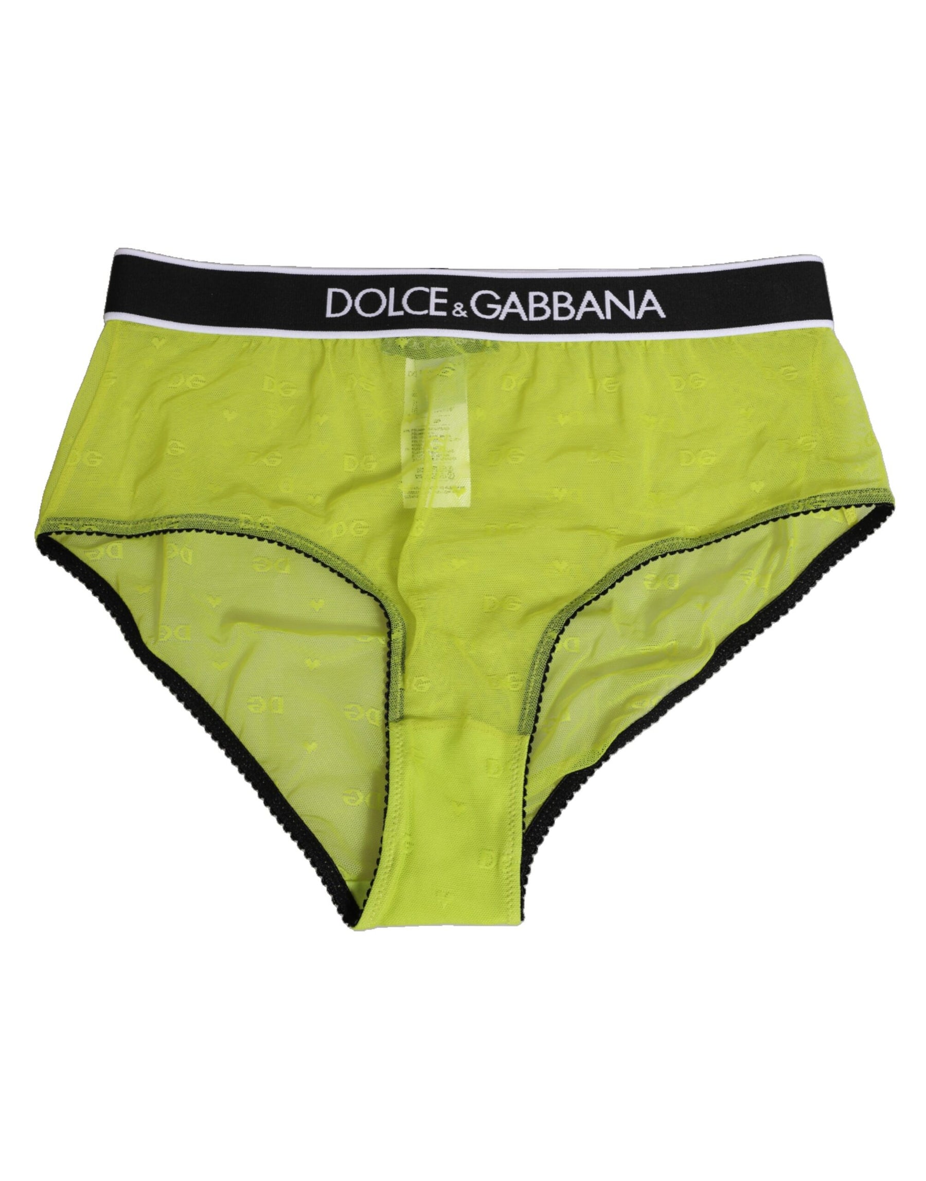 Dolce & Gabbana Grüner Nylon-Logo-Bund-Slip Unterwäsche