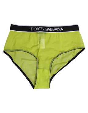 Dolce & Gabbana Grüner Nylon-Logo-Bund-Slip Unterwäsche