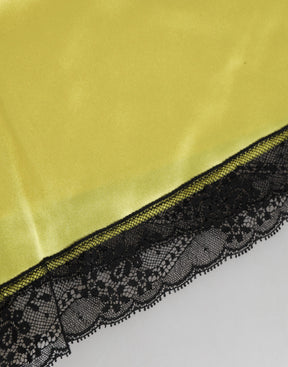 Dolce & Gabbana Gelbe Satin-Seiden-Unterwäsche-Shorts mit mittlerer Taille