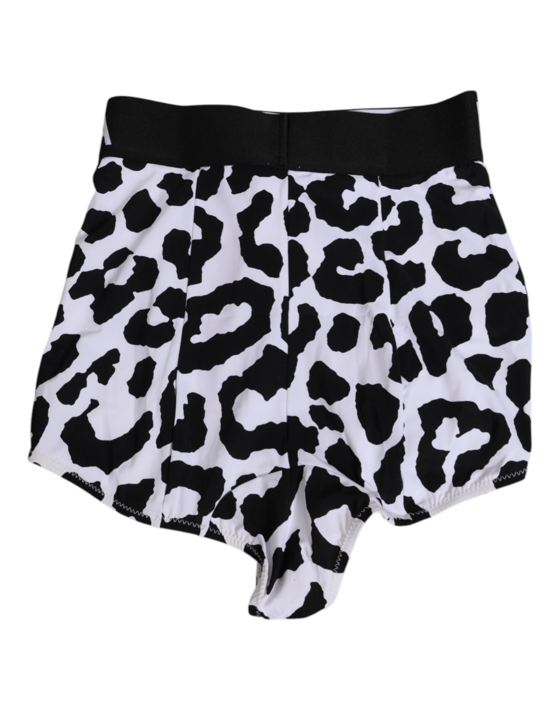 Dolce & Gabbana Weißer Leopard Nylon Mieder Unterwäsche mit hoher Taille