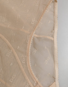 Dolce & Gabbana Beige Nylon Hüftgürtel Panty Unterwäsche