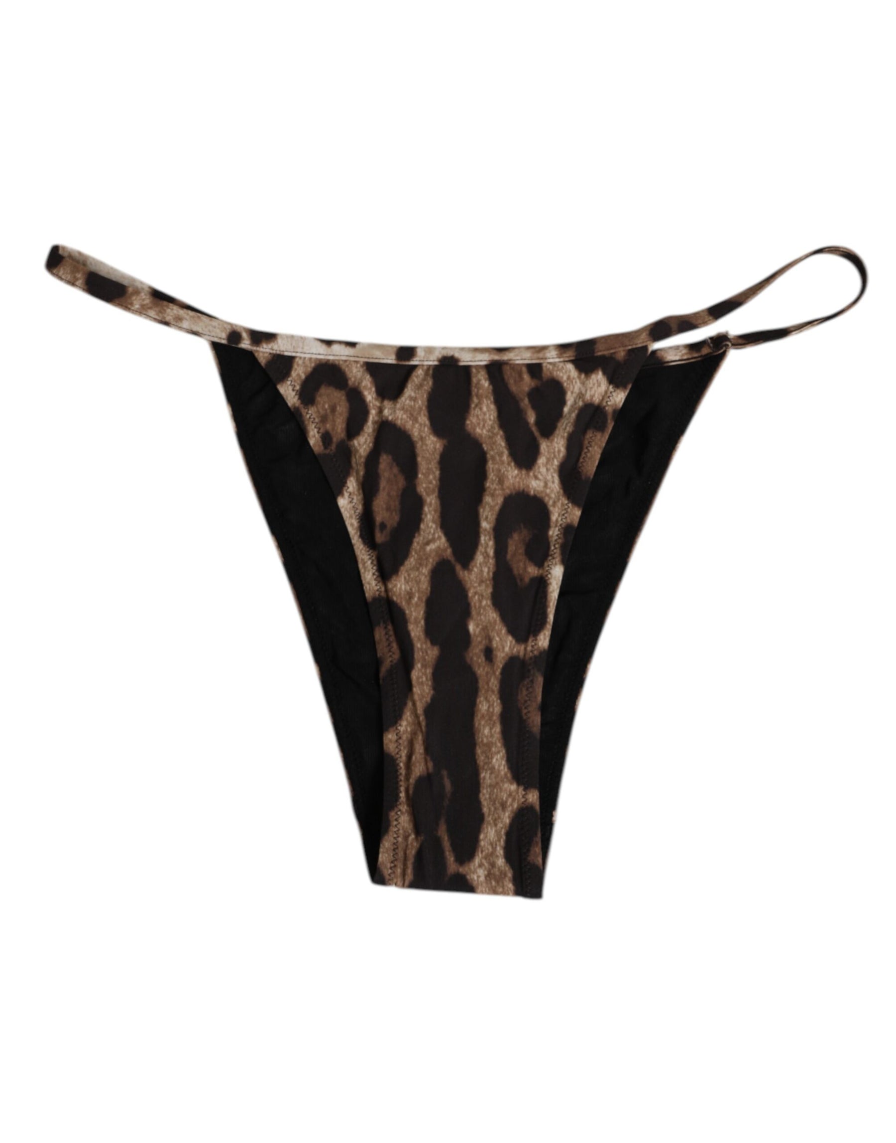 Dolce & Gabbana Brauner Leopard Dreieck Tanga Panty Unterwäsche