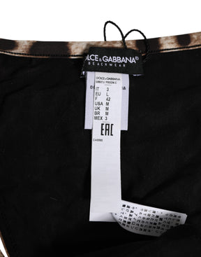 Dolce & Gabbana Brauner Leopard Dreieck Tanga Panty Unterwäsche