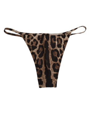 Dolce & Gabbana Brauner Leopard Dreieck Tanga Panty Unterwäsche