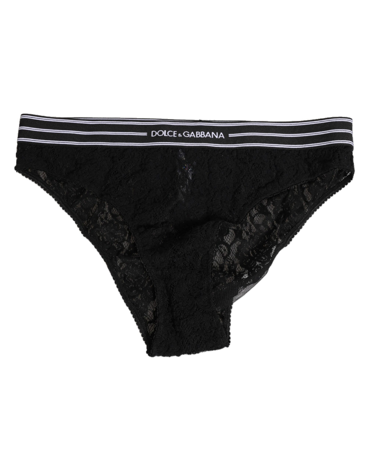 Dolce & Gabbana Schwarze Spitze Nylon hohe Taille Panty Unterwäsche