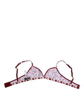 Dolce & Gabbana Rot Weiß Logo Mania Soft Cup BH Unterwäsche
