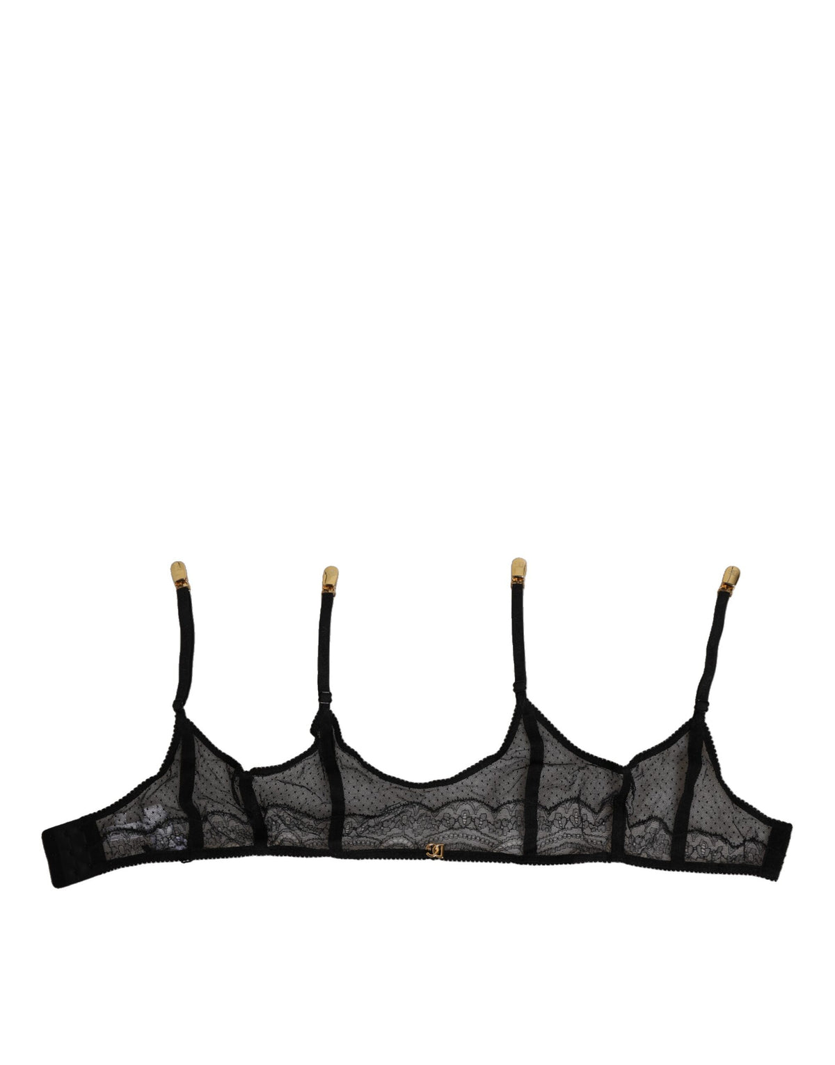 Dolce & Gabbana Schwarze florale Spitze Nylon Strap Strumpfhalter Unterwäsche