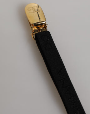 Dolce & Gabbana Schwarze florale Spitze Nylon Strap Strumpfhalter Unterwäsche