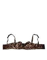 Dolce & Gabbana Brauner Leopard Seide Balconnet BH Unterwäsche