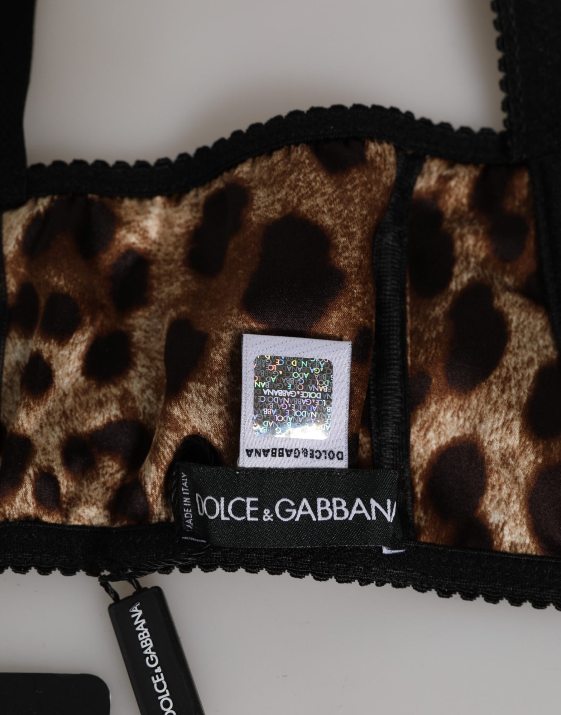 Dolce & Gabbana Brauner Leopard Seide Balconnet BH Unterwäsche