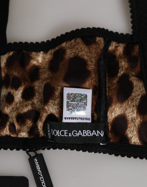 Dolce & Gabbana Brauner Leopard Seide Balconnet BH Unterwäsche