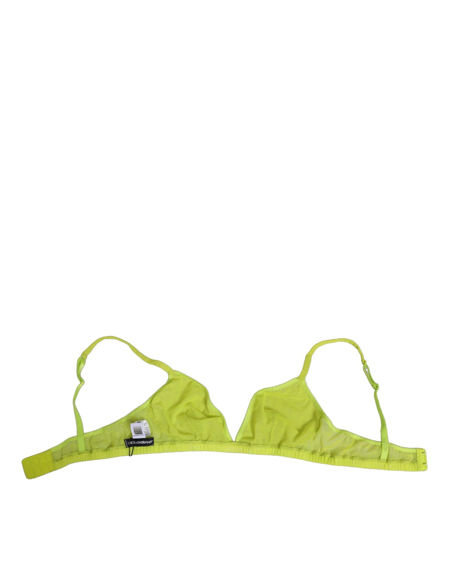 Dolce & Gabbana Gelb Grün Nylon Soft Cup BHs Unterwäsche