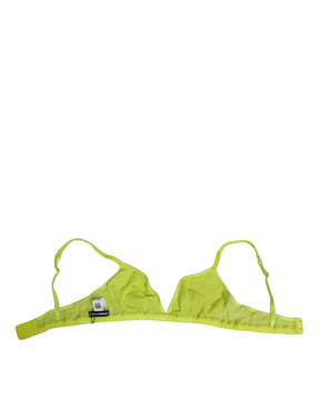 Dolce & Gabbana Gelb Grün Nylon Soft Cup BHs Unterwäsche