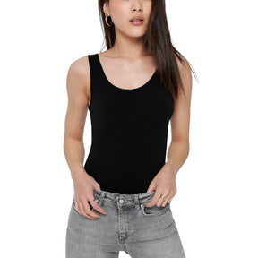 Only Schwarzes Baumwoll-Tank-Top