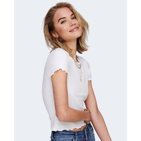 Only T-Shirt aus weißem Polyester