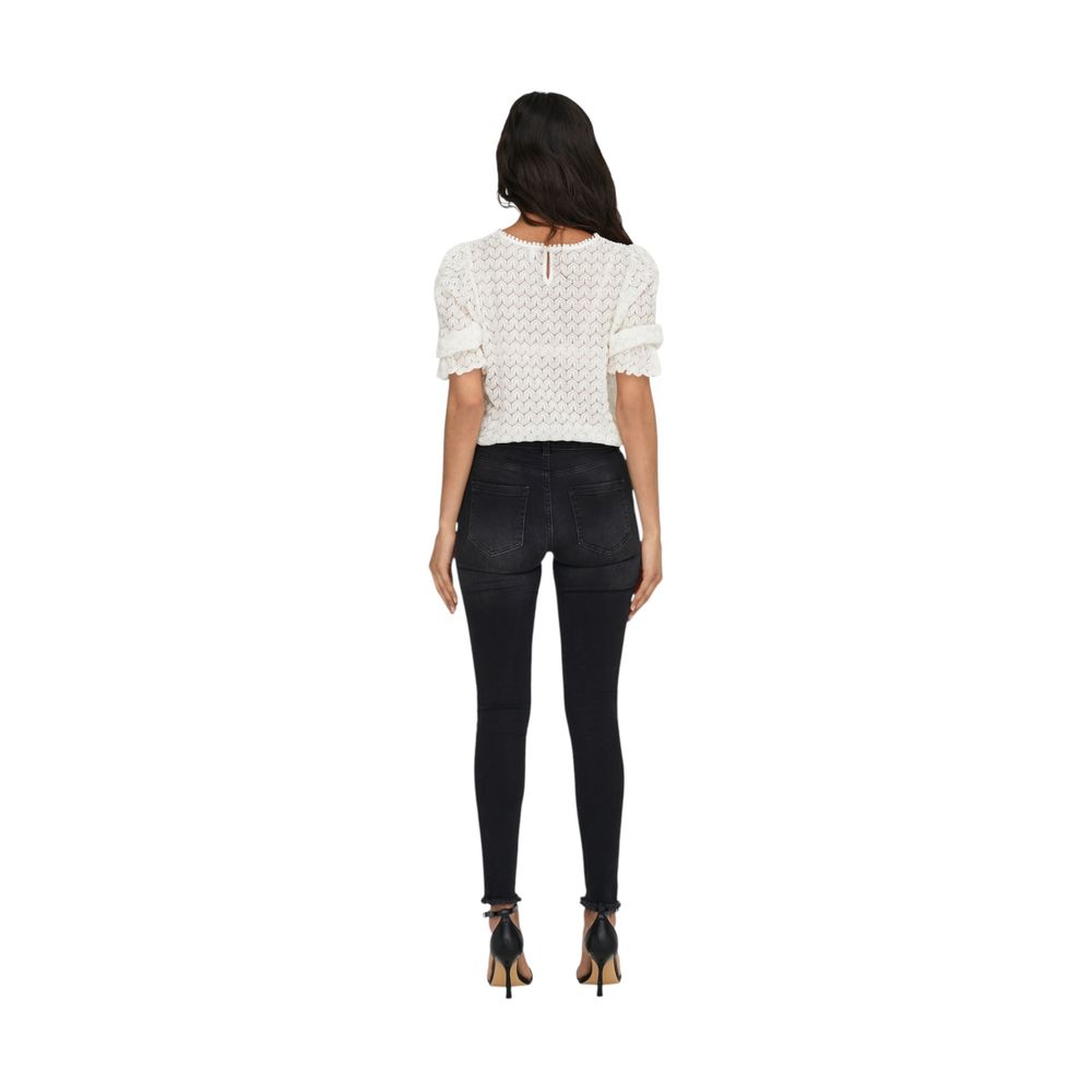 Only Schwarze Baumwoll-Skinny-Jeans