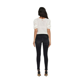 Only Schwarze Baumwoll-Skinny-Jeans
