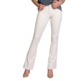 Only Cremefarbene Bootcut-Jeans aus Baumwolle