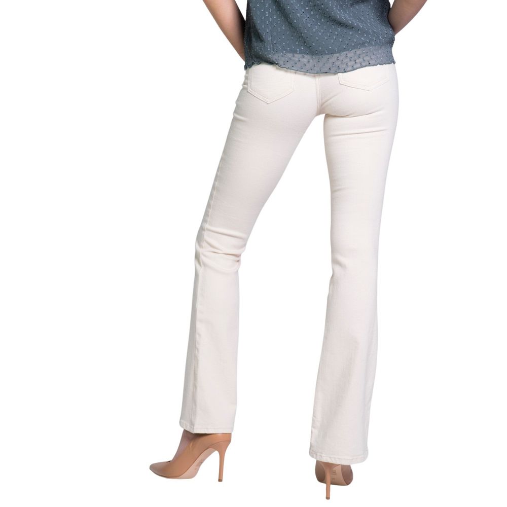 Only Cremefarbene Bootcut-Jeans aus Baumwolle