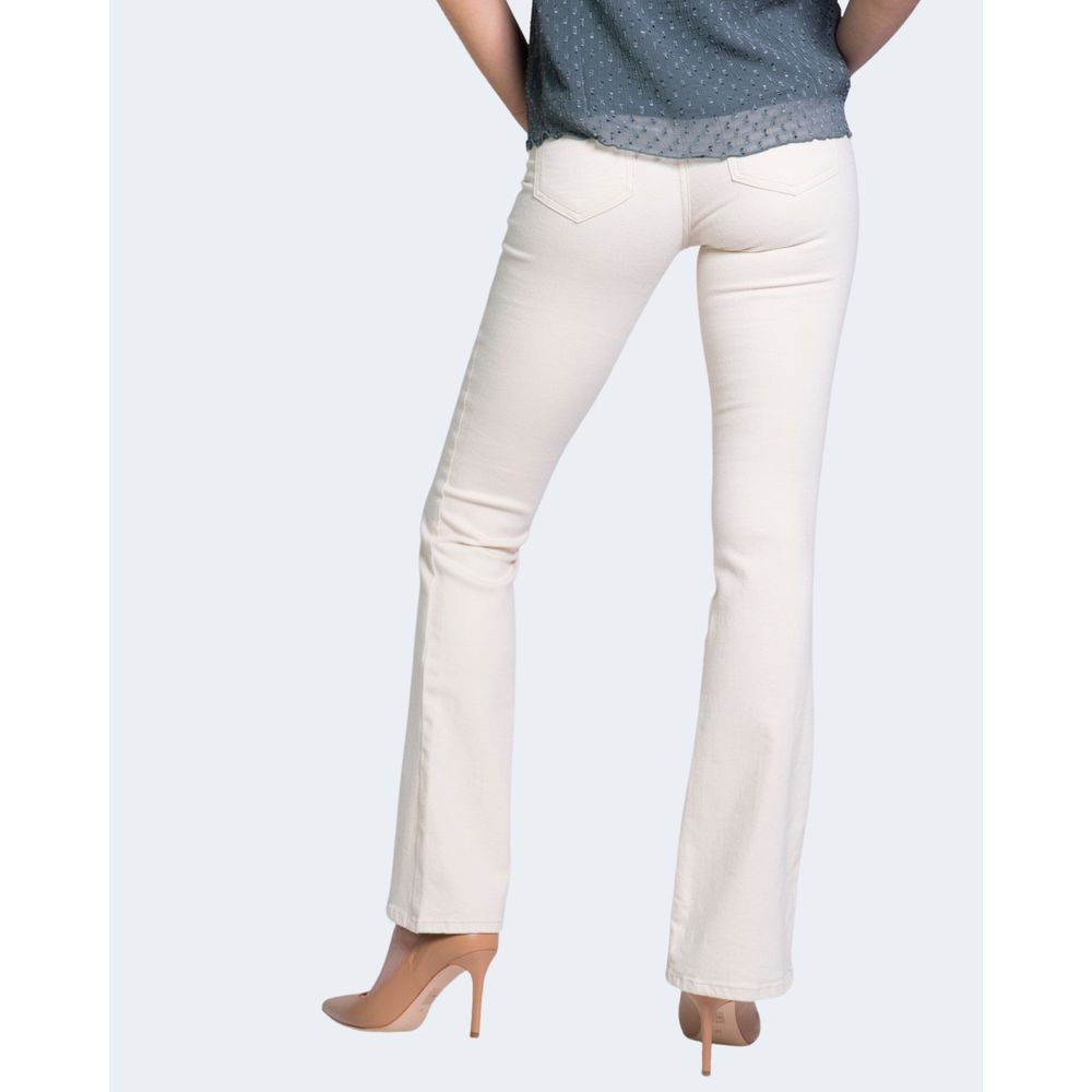 Only Cremefarbene Bootcut-Jeans aus Baumwolle