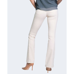 Only Cremefarbene Bootcut-Jeans aus Baumwolle