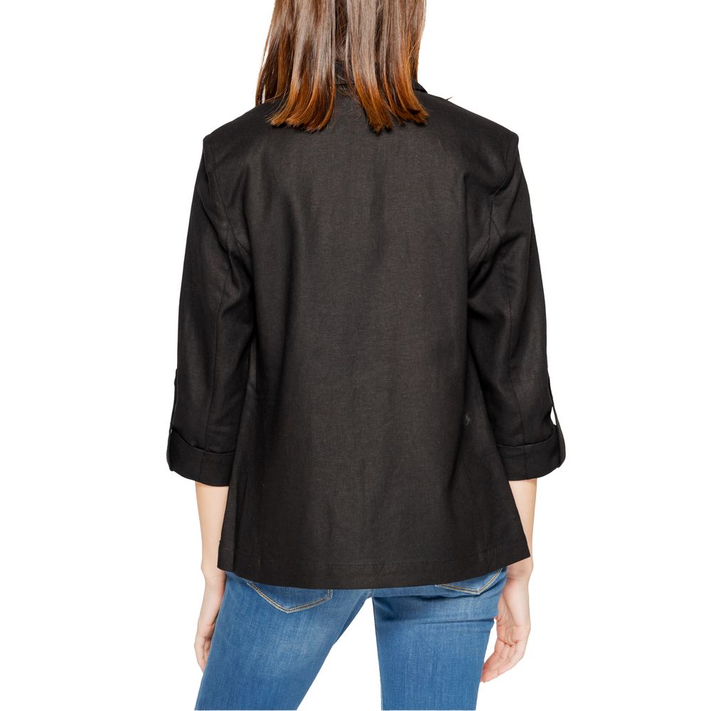 Only Schwarzer Leinenblazer
