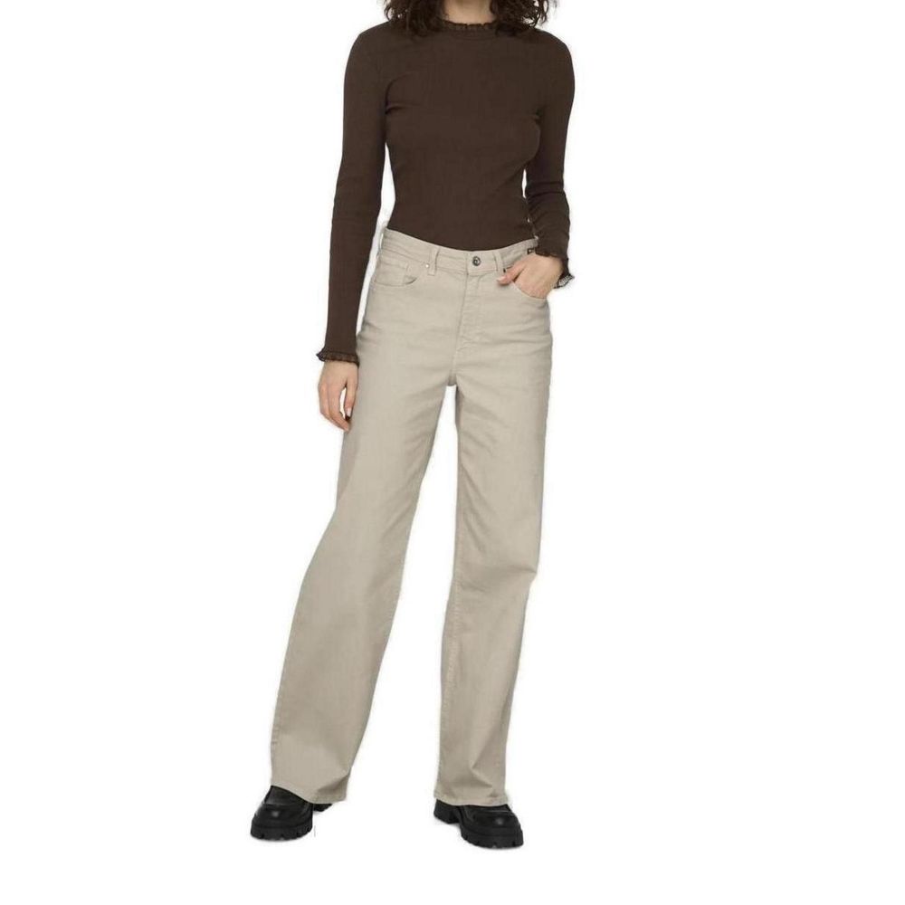 Only Beige Baumwolle Relaxed Fit Jeans
