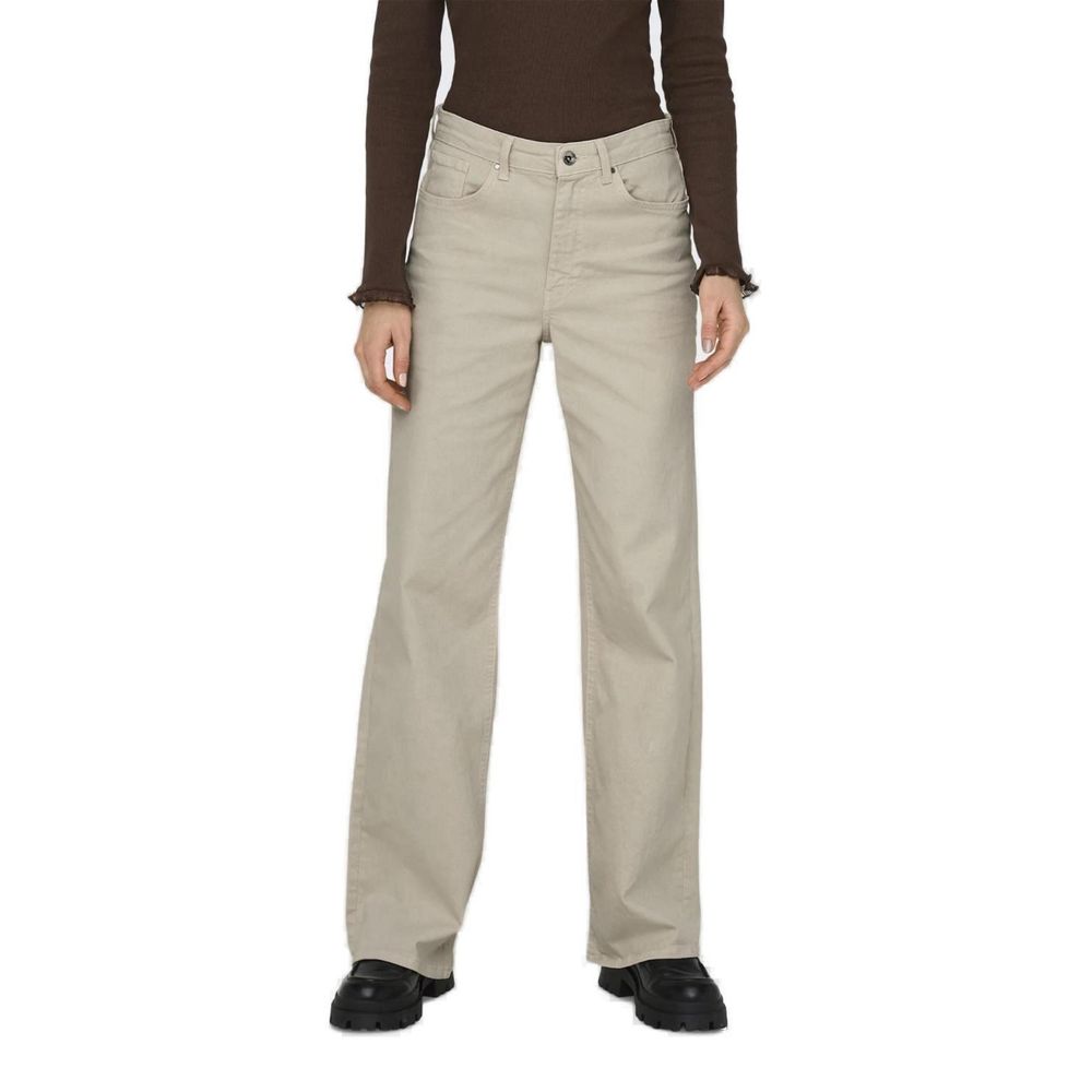 Only Beige Baumwolle Relaxed Fit Jeans