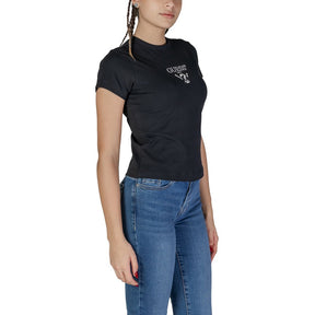 Guess Active Schwarzes T-Shirt aus Baumwolle