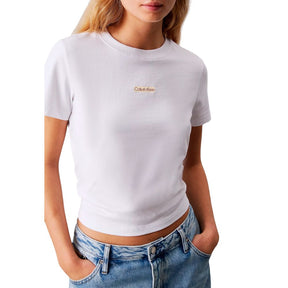 Calvin Klein Jeans Weißes T-Shirt aus recycelter Baumwolle