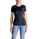 Guess Schwarzes T-Shirt aus Baumwolle