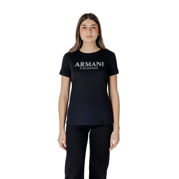 Armani Exchange Schwarzes T-Shirt aus Baumwolle
