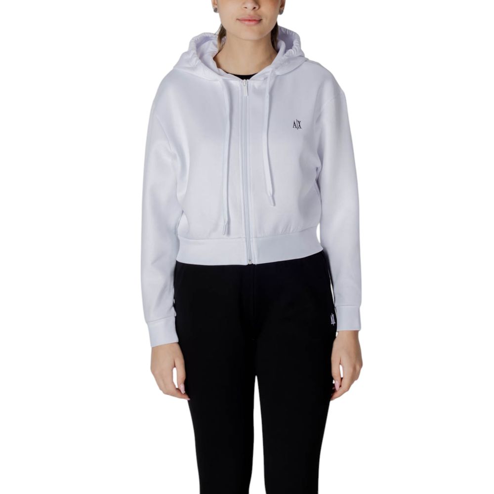 Armani Exchange Weißer Baumwoll-Kapuzenpulli