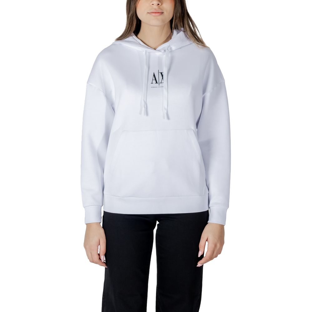 Armani Exchange Weißer Baumwoll-Kapuzenpulli