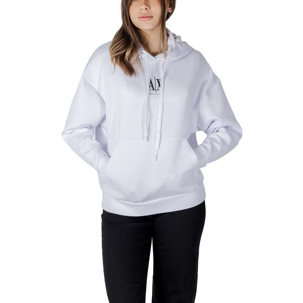 Armani Exchange Weißer Baumwoll-Kapuzenpulli