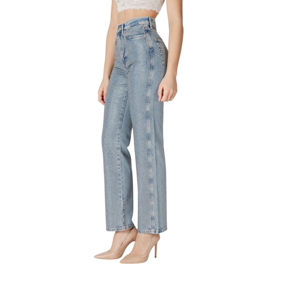 Only Blaue Mom-Jeans aus Baumwolle