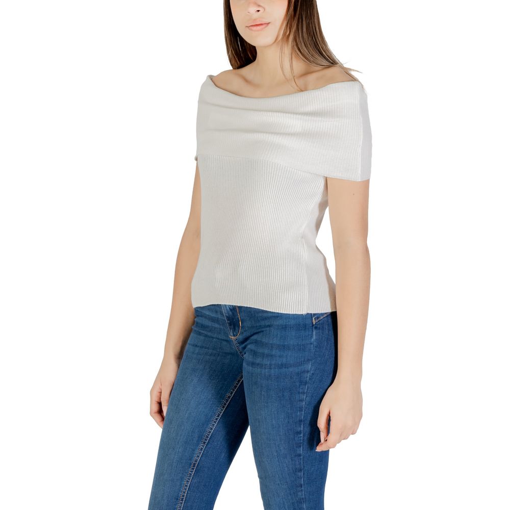 Only Weißer Polyester-Pullover
