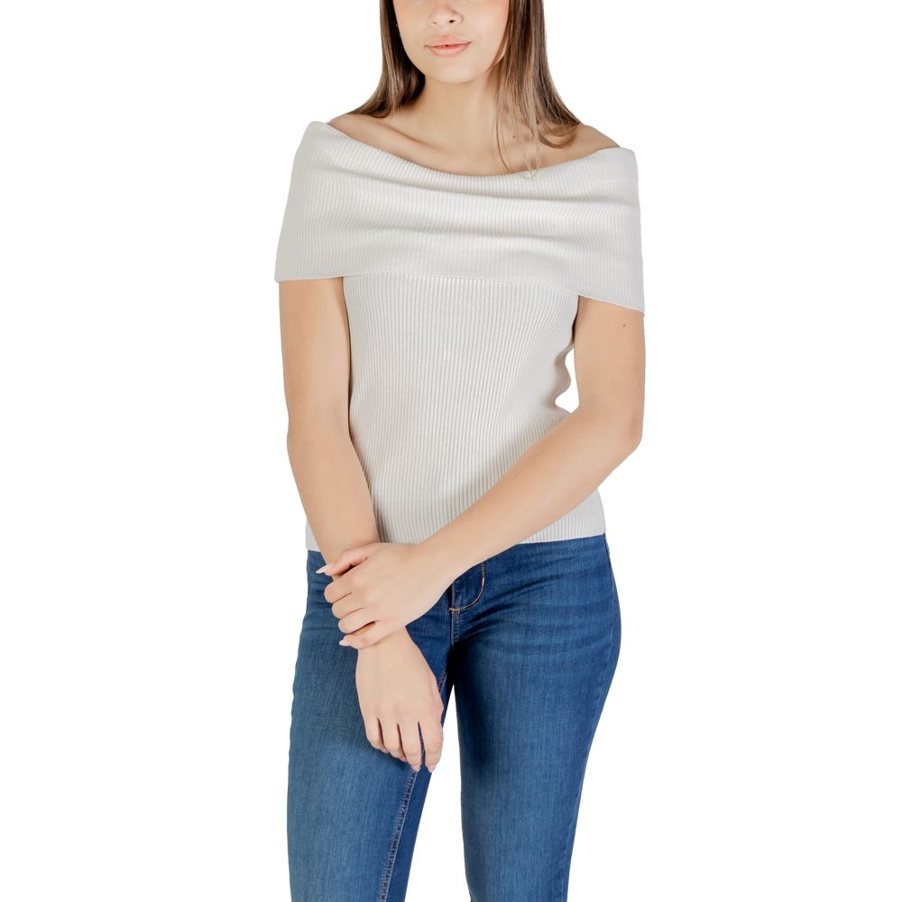 Only Weißer Polyester-Pullover