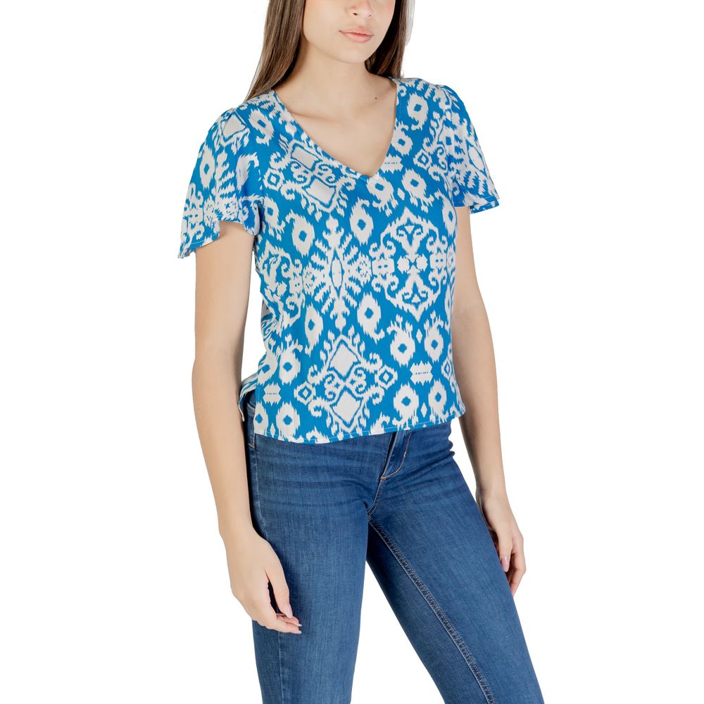 Vero Moda Blaue Viskose-Bluse