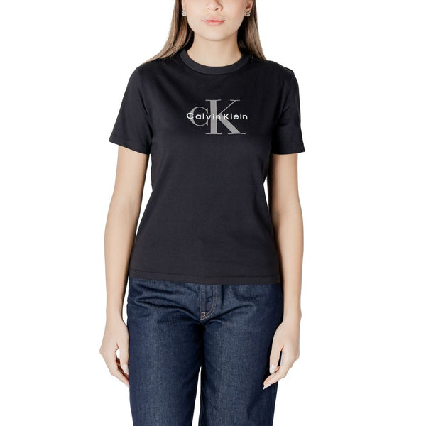 Calvin Klein Jeans Schwarzes T-Shirt aus Baumwolle